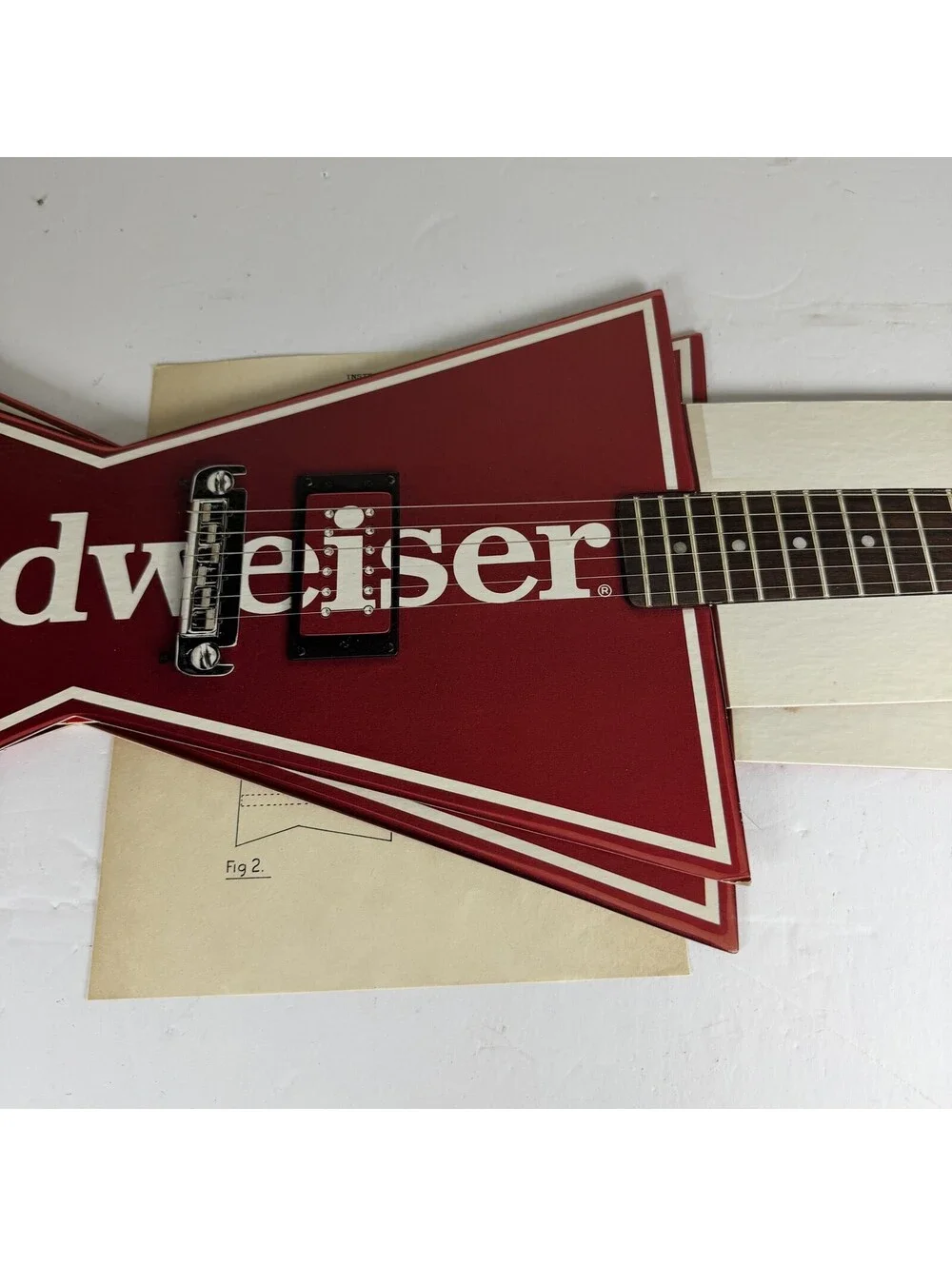 Vintage Budweiser Air Guitar Cardboard Display Lot w/ Instructions Breweriana